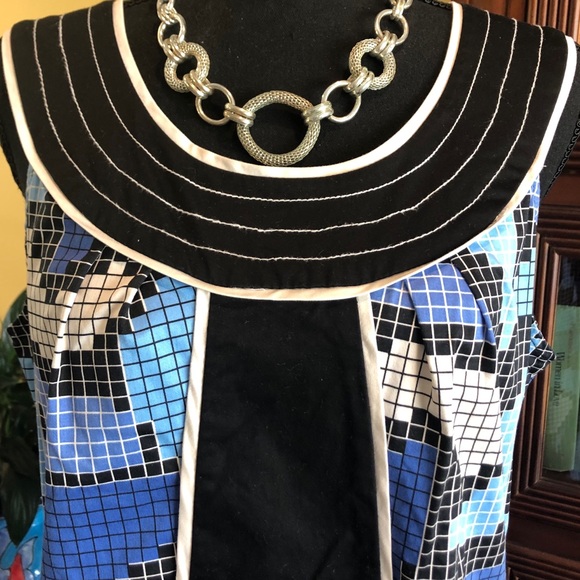 Retro vibe geometric dress - size 12 - Picture 2 of 7
